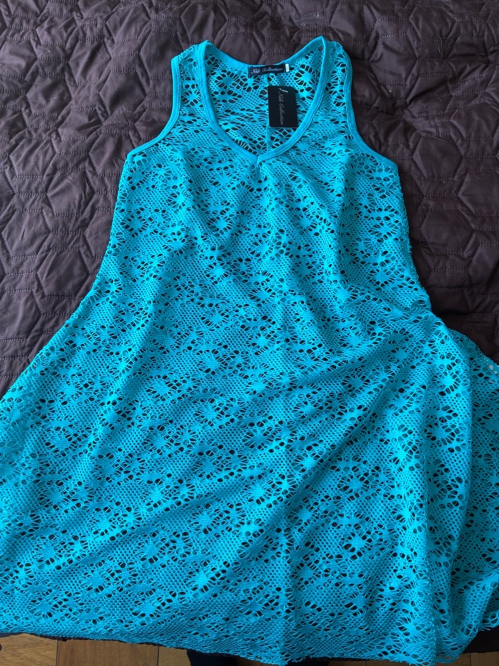 Dalia Collection Teal Crochet Tank